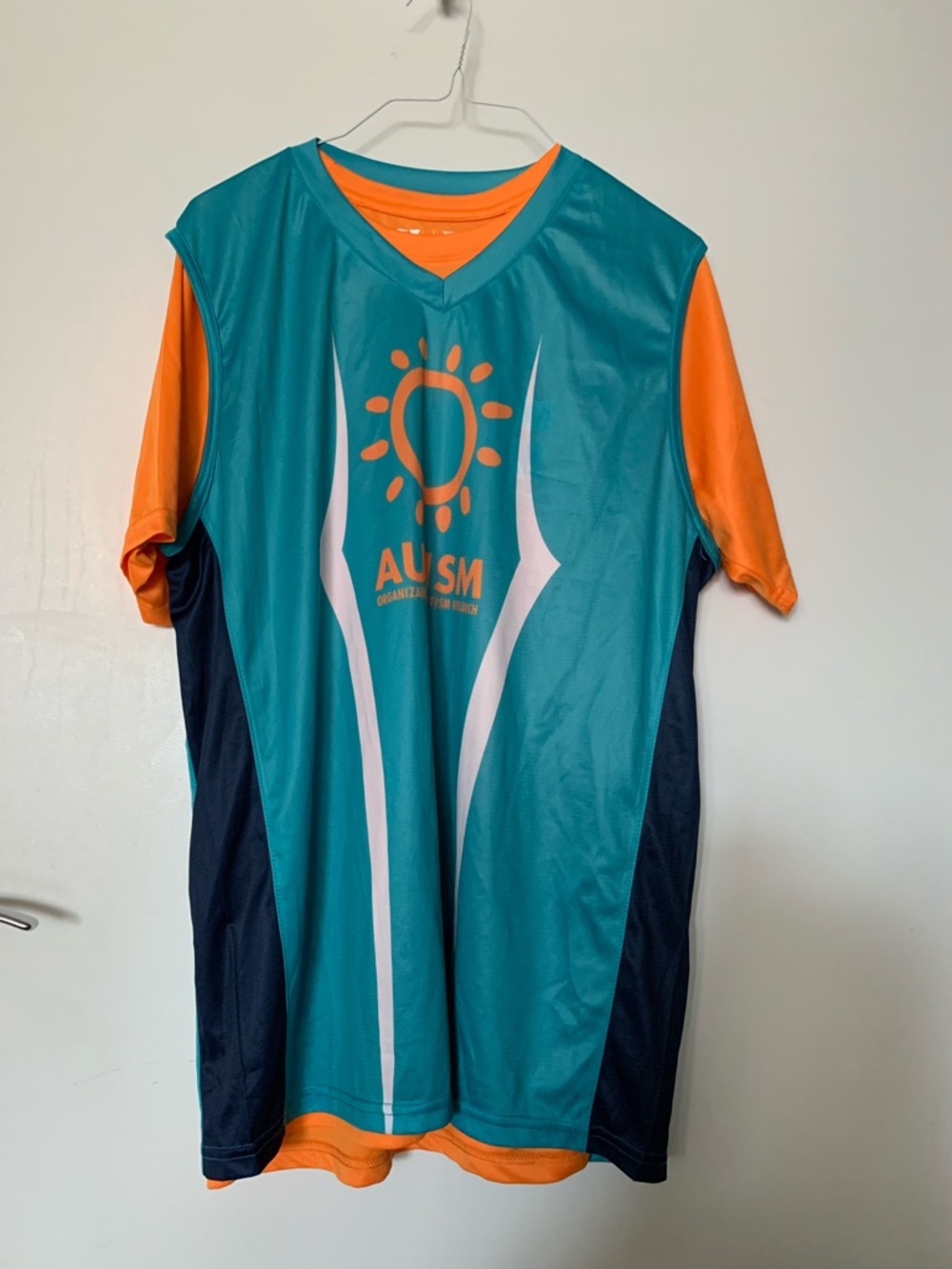 Set of 2 Men's Orange Poly Graphic Tee Size L